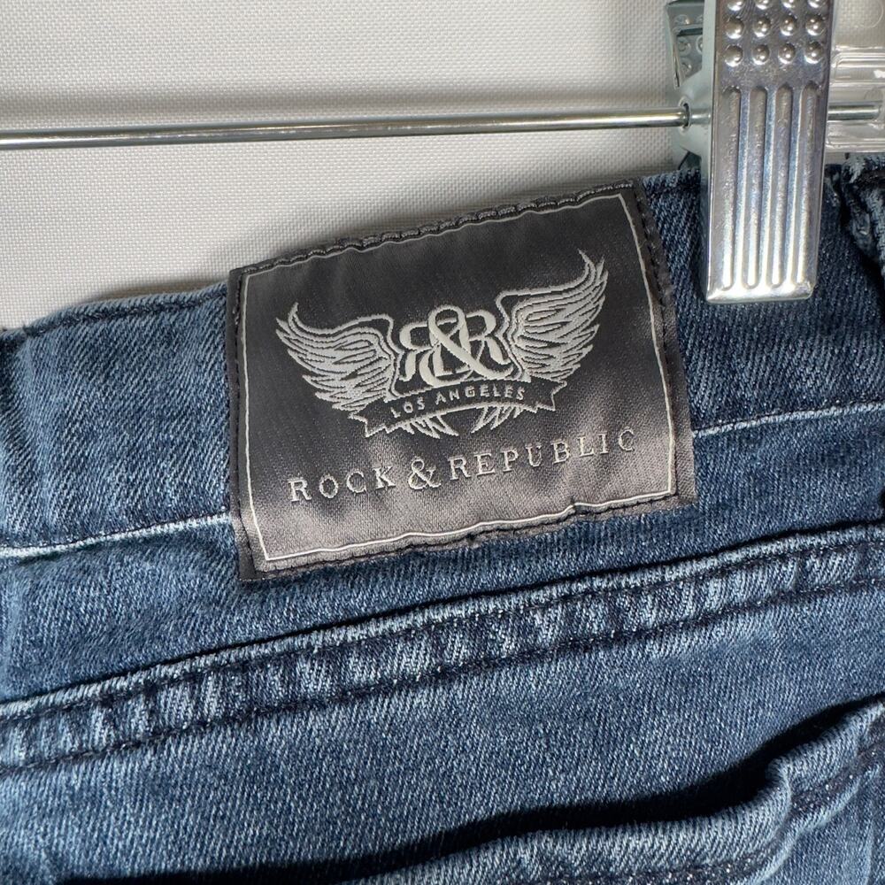Vintage Rock & Republic Bootcut Low-Mid Rise Embellished Jeans Women's Size 30 - Picture 7 of 10